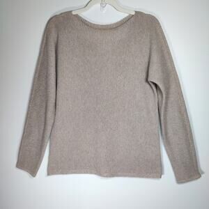 Talbots Metallic Wool Blend Boatneck Sweater Neutral Shimmer S Capsule Basic